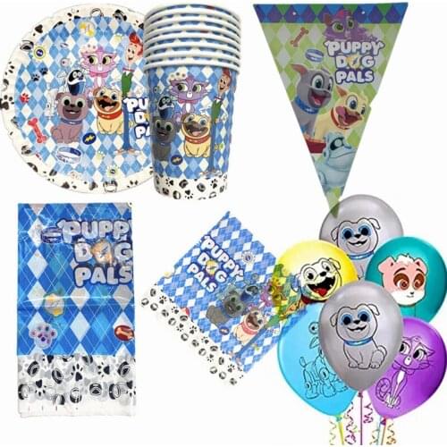 Puppy Dog Pals Bingo Party Supplies Decorations Kids Birthday Disposable Tableware Paper Set Baby Shower balloon Birthday Party