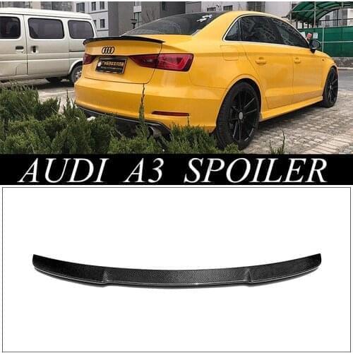 Fit For Audi A3 S3 Sedan 4Door 2014 2015 2016 Carbon Fiber Exterior Rear Spoiler Tail Trunk Wing Decoration Car Styling