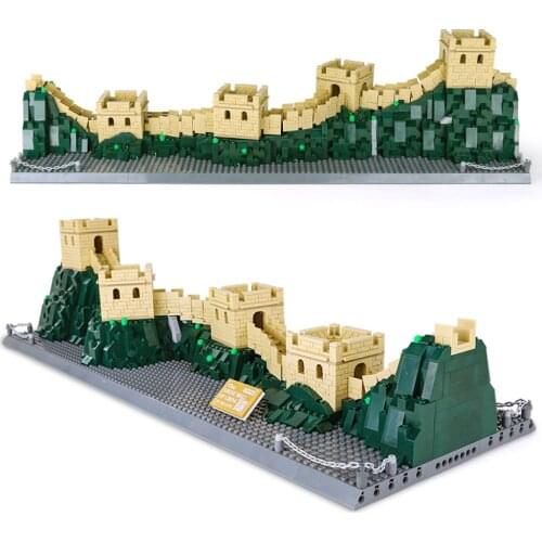 Wange 6216 China Badaling Great Wall building small particles assembled city street view building block toys for children
