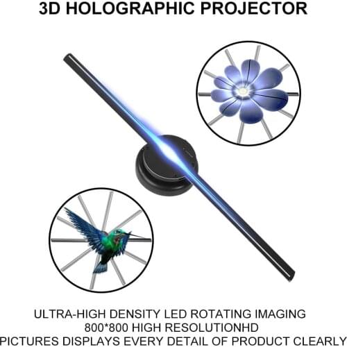 Wifi 3d Fan Hologram Projector Wall-mounted Led Sign Holographic Lamp Player Images and Video Remote Advertising Display