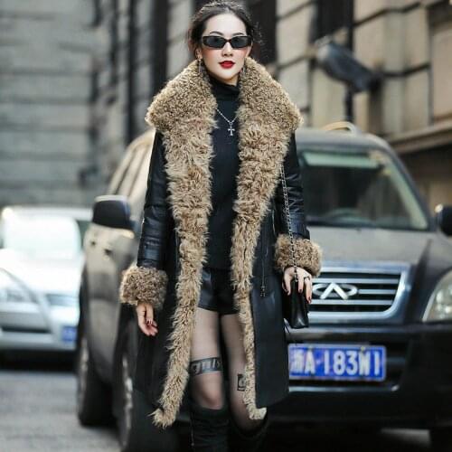 Genuine Leather Jacket Women Sheepskin Coat Female Warm Down Jacket Real Wool Collar Fashion Winter 2021 Mujer Chaqueta Pph1688