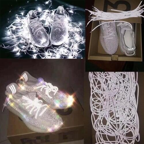 1Pair Fluorescent Sneaker Shoestrings Sport Shoelaces Reflective Round Rope Shoes Lace Light Shoelace Shoe Accessories 100/120cm