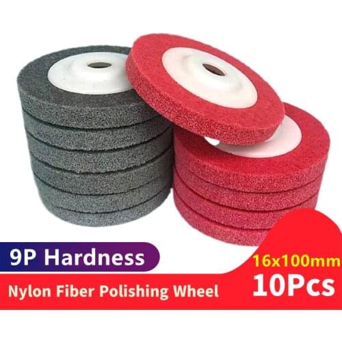 10PCS 9P hardness 100mm Nylon Fiber Polishing Wheel Grinding Disc Angle Grinder Nylon round sanding disc
