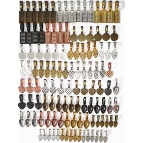 120Pcs Assorted Spoon Glue on Bail Earring Necklace Pendant Bails Jewelry Making