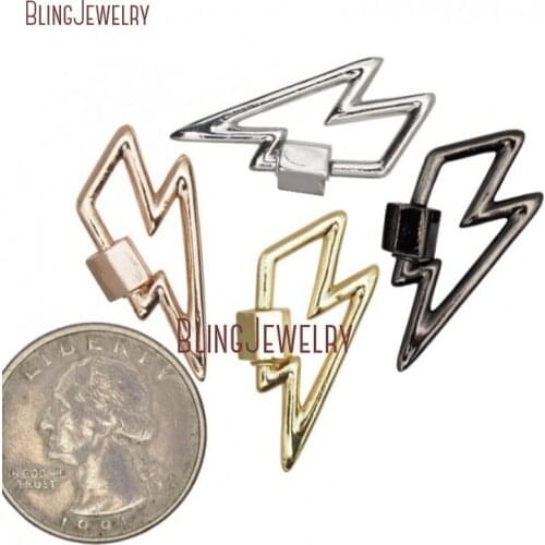 14k Gold Filled Rose Gold Silver Gunblack Lightening Boltlock Screw Clasp Lock Carabiner Lock 28mmx16mm FC32961