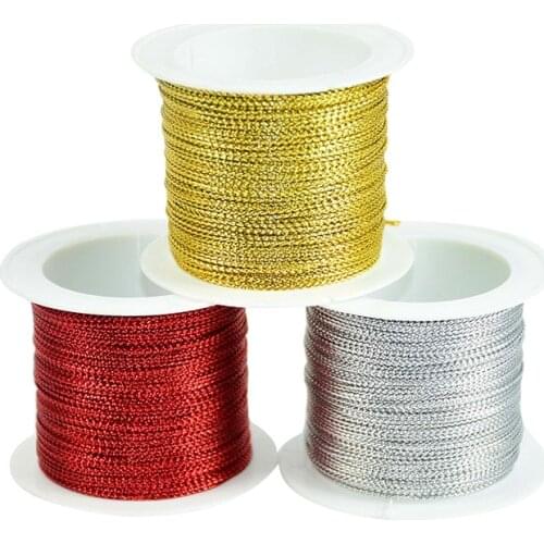 20m Gold Silver Red Rope Hang Tag Cord Thread for Bracelet Making Gift Packing Cord Decoration Ribbon DIY Crafts String Supplies