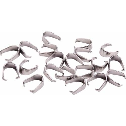500pcs 304 Stainless Steel 4*9mm Silver Pinch Bails Bead Hook Pendant Hang Dangle Charms Jewelry Findings Making Supplies