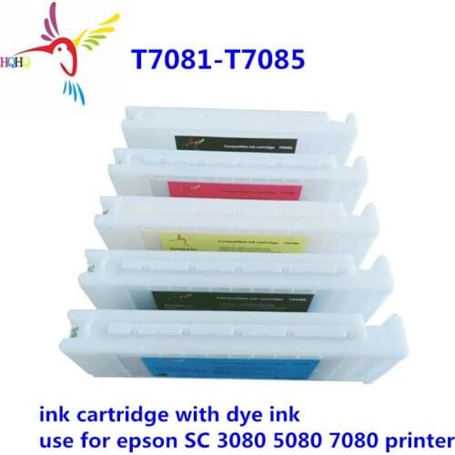 5pcs/Set 700ml Compatible Dye Ink Cartridges Use for Epson Surecolor T3080/T5080/T7080 Printers Sell from HQHQ In China