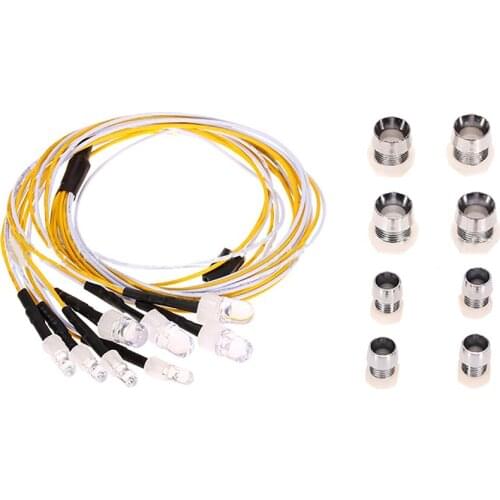8PCS LED Light Lamp Kit 2 White 2 Red 4 Yellow for 1/10 1/8 Traxxas HSP Redcat RC4WD Tamiya Axial SCX10 D90 HPI RC Car Parts