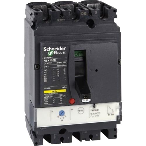 For Schneider Compact NSX100N TM63D - 3P 3D 690 V AC 50/60 Hz 63A circuit breaker LV429842