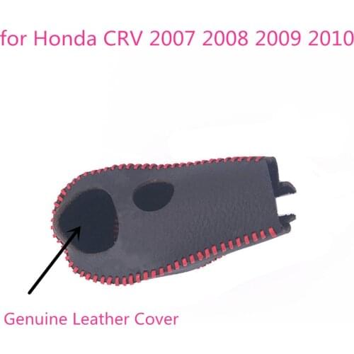 Genuine Leather Cover Hand sewing Automatic transmission black Gear Shift Collars for Honda CRV 2007 2008 2009 2010