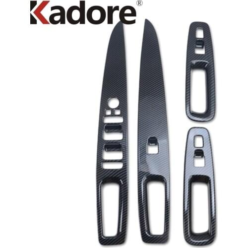 Car Interior Accessories For Hyundai Elantra 2021 2022 Carbon Fiber Window Lift Switch Cover Trim Door Armrest Panel Frame Trims