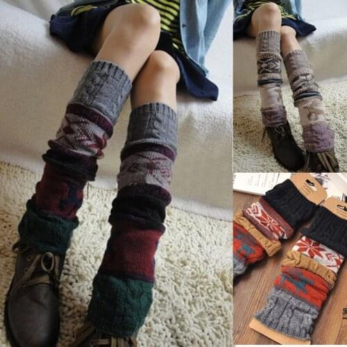 Women Knit Leg Warmers, Cartoon Pattern Crochet Ribbed Leg Socks for Party Accessories
