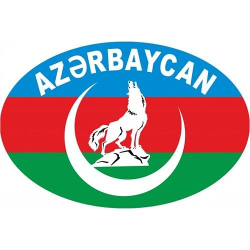 S52105# 13/15/17CM Personality PVC Decal Azerbaijan with a Wolf Waterproof Car Sticker on Motorcycle Laptop Decorative