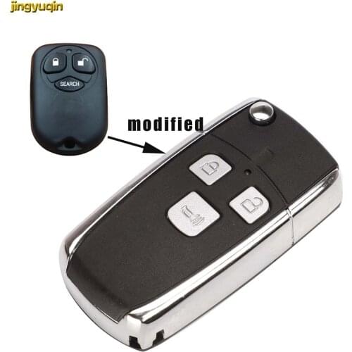 Jingyuqin Modified Flip Car Key Shell For BYD F3 F3R Fit Toyota Vios 3 Buttons Keyless Entry Remote Key Fob Case Transmitter