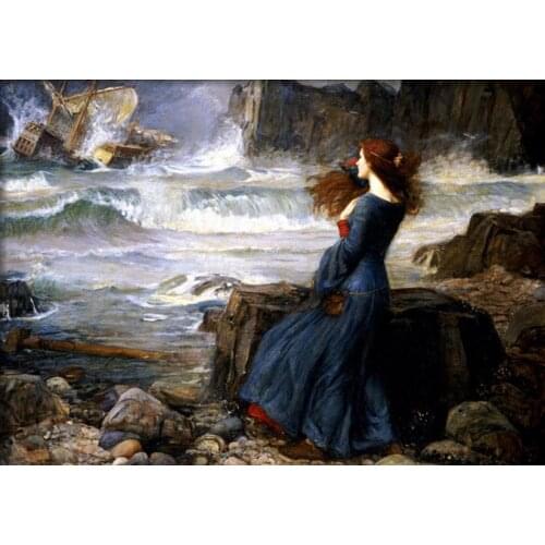 Woman Canvas Painting Miranda the Tempest William Adolphe Bouguereau oil Paintings Art Reproduction High quality hand painted