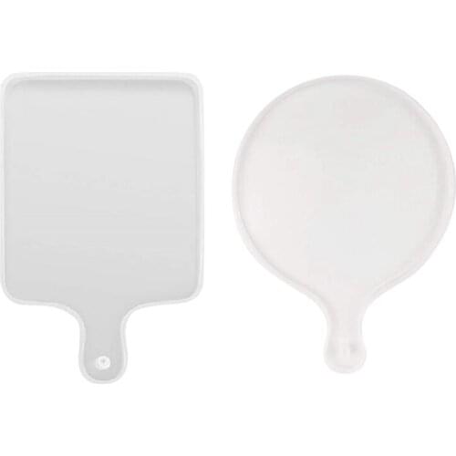 Hot DIY Handmade Handle Tray Mold Crystal Epoxy Mold Fruit Plate Coaster Japanese Dinner Plate Silicone Fruit Plate