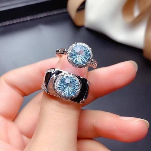 The Best Anniversary gift Topaz Ring For Your Lover Couple Rings Natural Topaz Lovers Ring 925 sterling silver