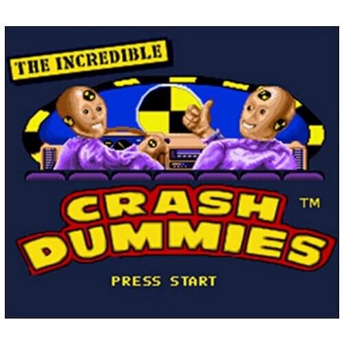 Incredible Crash Dummies USA Version 16 bit English Big 46 pins Grey Game Card For NTSC Game Player