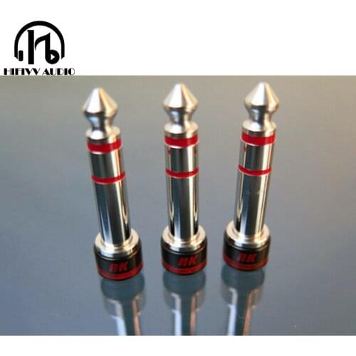 HIFI Rhodium plating headphone audio 6.5mm to 3.5mm guitar microphone plug adapter electronic piano headset amplifier connector