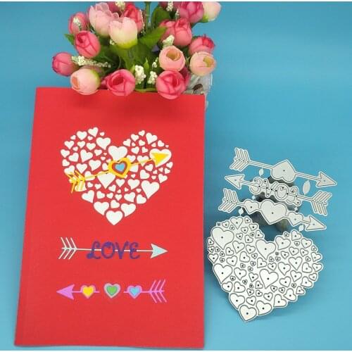 Peach Heart Eros Arrow LOVE Metal Cutting Mold Scrapbook Album Decoration DIY Handmade Art