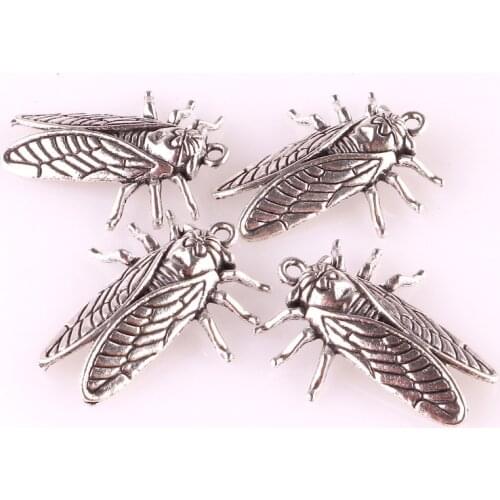 20pcs Cicada Charms Fashion Diy Metal Zinc Alloy Handmade Charms DIY Jewelry Animals Cicada Pendant Charms 23251