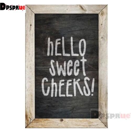 Dpsprue Full Square/Round Drill 5D DIY Diamond Painting "Text" Diamond Embroidery Cross Stitch 3D Decor Gift DF142