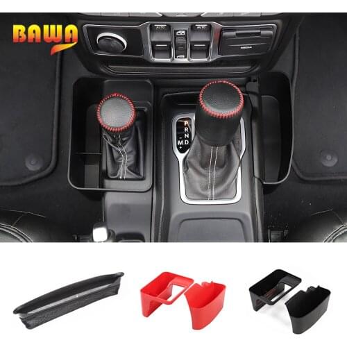 BAWA Car Gear Shifter Handrail Storage Box Accessories For Jeep Wrangler JL 2018+ Co-pilot Armrest Storage box