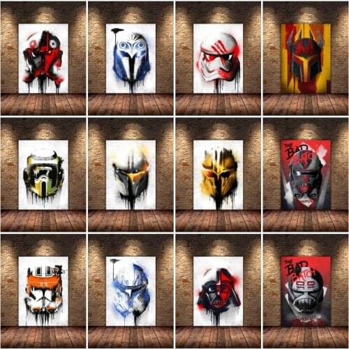 Star Wars Movie Poster Canvas Painting Print Darth Vader Yoda Wall Art Picture Cuadros Character Home Decoration Childrens Room