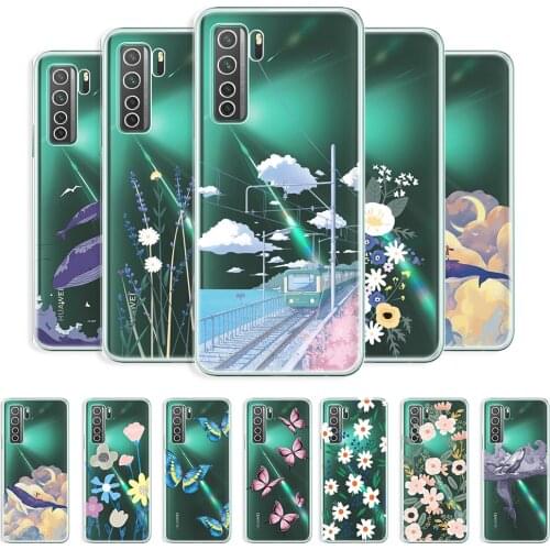 Transparent Case For Huawei P40 Lite Case Huawei Nova 7 SE Clear Protective Back Cover For Honor 30s Russia Soft TPU Phone Shell