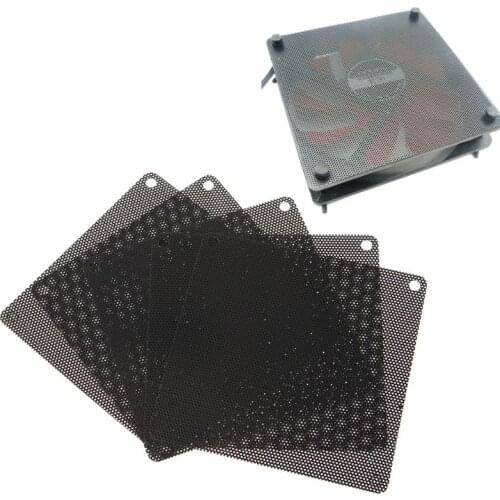 5Pcs/set 40/50/60/70/80/90mm PVC Fan Dust Filter PC Dustproof Case Cuttable Computer Mesh Cover Mesh Black C26