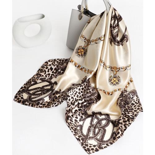 Silk Shawl Satin Square Scarf For Women Retro Neckerchief Female New Headband Print Foulard Hijab Wraps Hair Bands 2021 Bandana