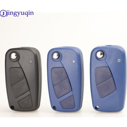 Jingyuqin 10PS Folding Car Cover Key Shell Case For Fiat Punto Ducato Stilo Panda Idea Doblo Bravo Keyless Fob 3B