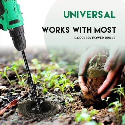 Spiral Hole Drill Planting & Grass Plug Auger Drillforce Garden Planter Spiral Drill Bit Flower Bulb Hex Shaft Auger Yard Garden