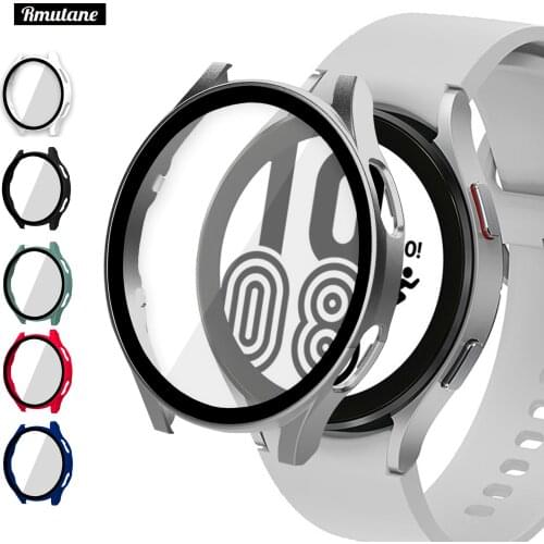 Glass+Case for samsung Galaxy watch 4 Accessories PC all-around Anti-fall bumper cover+Screen protector Galaxy watch4 44mm 40mm