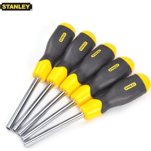 Stanley 1-piece 1/4 inch hex bit holder screwdriver magnetic driver holder connector with soft finish handle hole screwdrivers