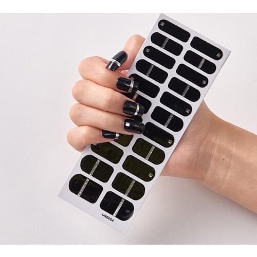 22 Tips/Sheet Pure Solid Color Fashion Nail Stickers Minimalist Design Nail Art Stickers 2020 Nail Strips Nail Designs