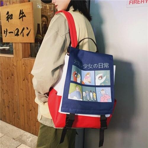 Japanese backpack women school teenagers girls kpop 2020 girl bag anime printing back pack school bags women Cover book bag