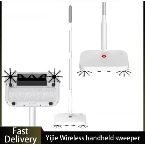 YIJIE Wireless Handheld Sweeper Electric Sweeping Mopping Floor Broom Brush Vacuum Cleaner Wet Washers Mop Lightweight
