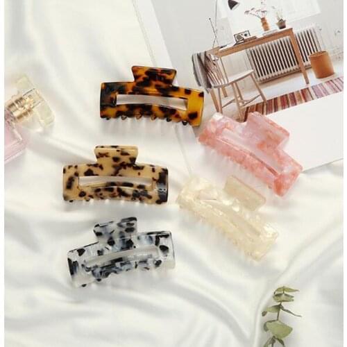 Hair Clips Claw Retro Fashion Decorative Hair Clip Leopard Acetate Plate Grab Clip For Women Girls Resin Hairpins Hair