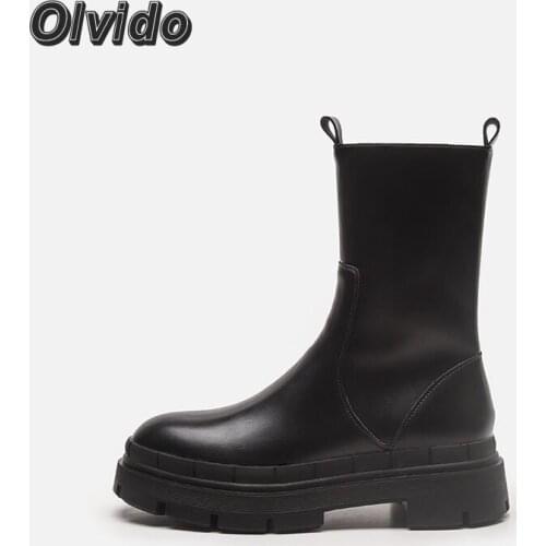 2021 New Women Autumn Winter Vintage Black Fashion Zip Up Chelsea Boots Luxury Rubber Platform Ankle White Boots Y2k Booties