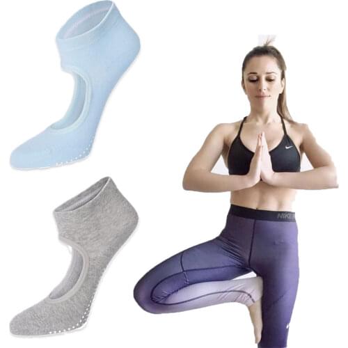 Women Yoga Socks Non-Slip Breathable Backless Silicone Sole Breathable Cotton Pure Barre Ballet Yoga Dance Socks High Quality