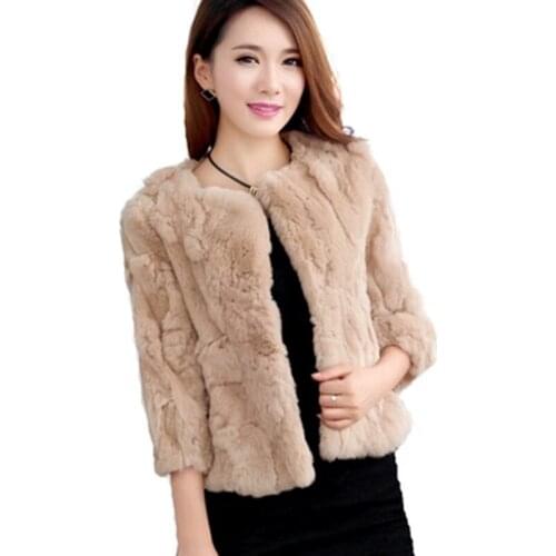 Women Rex Rabbit Fur Coats Winter Fur Short Warm Jackets Female Elegant Outwear Solid Color Casual Rex Rabbit Fur Coats FP1710