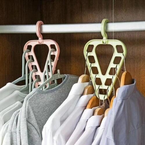 1PCS/Lot Clothes Hanger Multi-port Support Circle Clothes Drying Racks 9 Hole Rotating Multifunction Plastic Scarf Clothes Hange