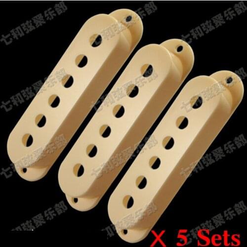 5 Sets Cream Single Coil Pickup Covers For Electric Guitar (string spacing 48/50/52mm)