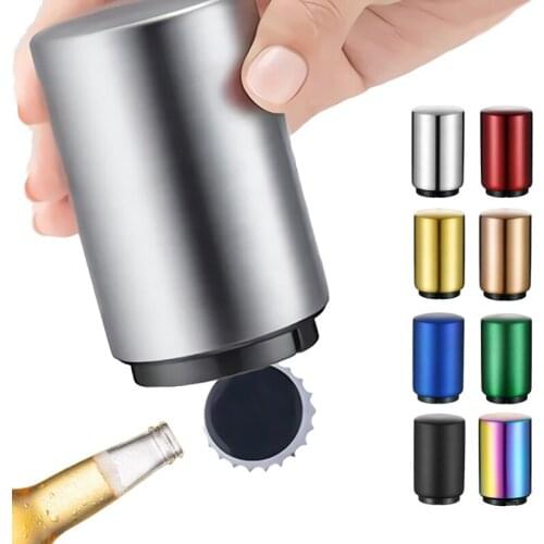 Automatic Stainless Beer Opener Push Down Beverage Bottles Cap For Wine Openers for Bar Home Party Kitchen Accessories Supplies