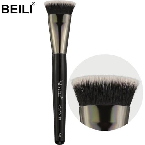 BEILI 1 piece Black Make up Brush Synthetic hair Concealer Foundation Face Contour Single Makeup Brushes