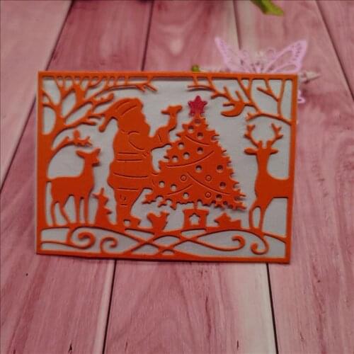 Santa Claus Christmas tree picture frame decorative metal cutting die cutting card knife stamping die