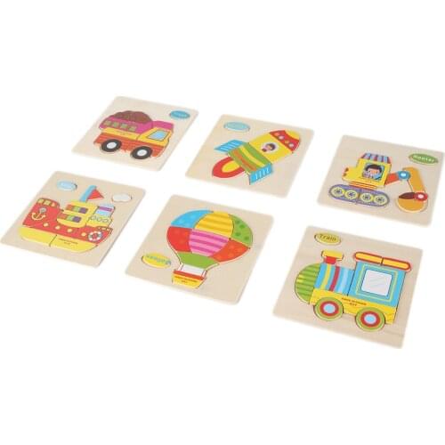 Kids 3D Puzzle Jigsaw Wooden Toys Cartoon Animal Puzzles Intelligence Children Early Educational Toys for Kids Baby