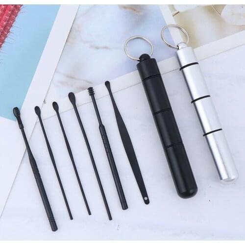 5/6Pcs Ear Wax Removal Tool Stainless Steel Earpick Ear Cleaner Spoon Ear Care Cleaning Tool Ear Wax Removal Kit Ear Wax Remover